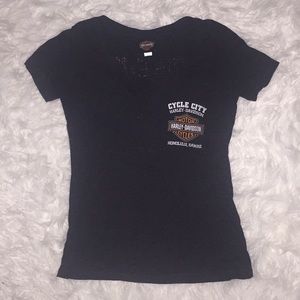Harley-Davidson reflective round neck top
